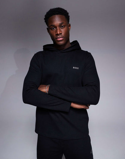 Waffle Logo Long Sleeve Hooded T-Shirt Regular Fit