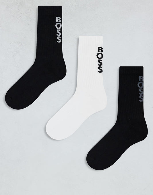 Rib 3 Pack Logo Bambo Mix Socks