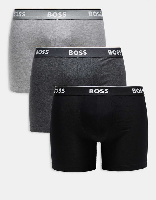 Boxer Power 3 Pack Logo Waistband Long Length Trunks