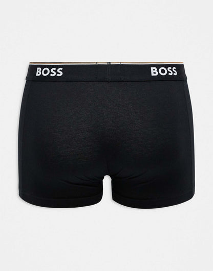 Power 3 Pack Logo Waistband Plain & Print Trunks