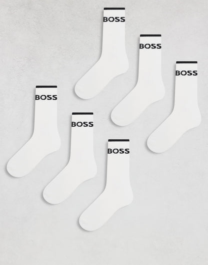 6 Pack Stripe Logo Trainer Socks