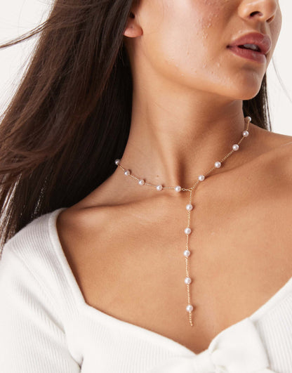 Pearl Lariat Necklace