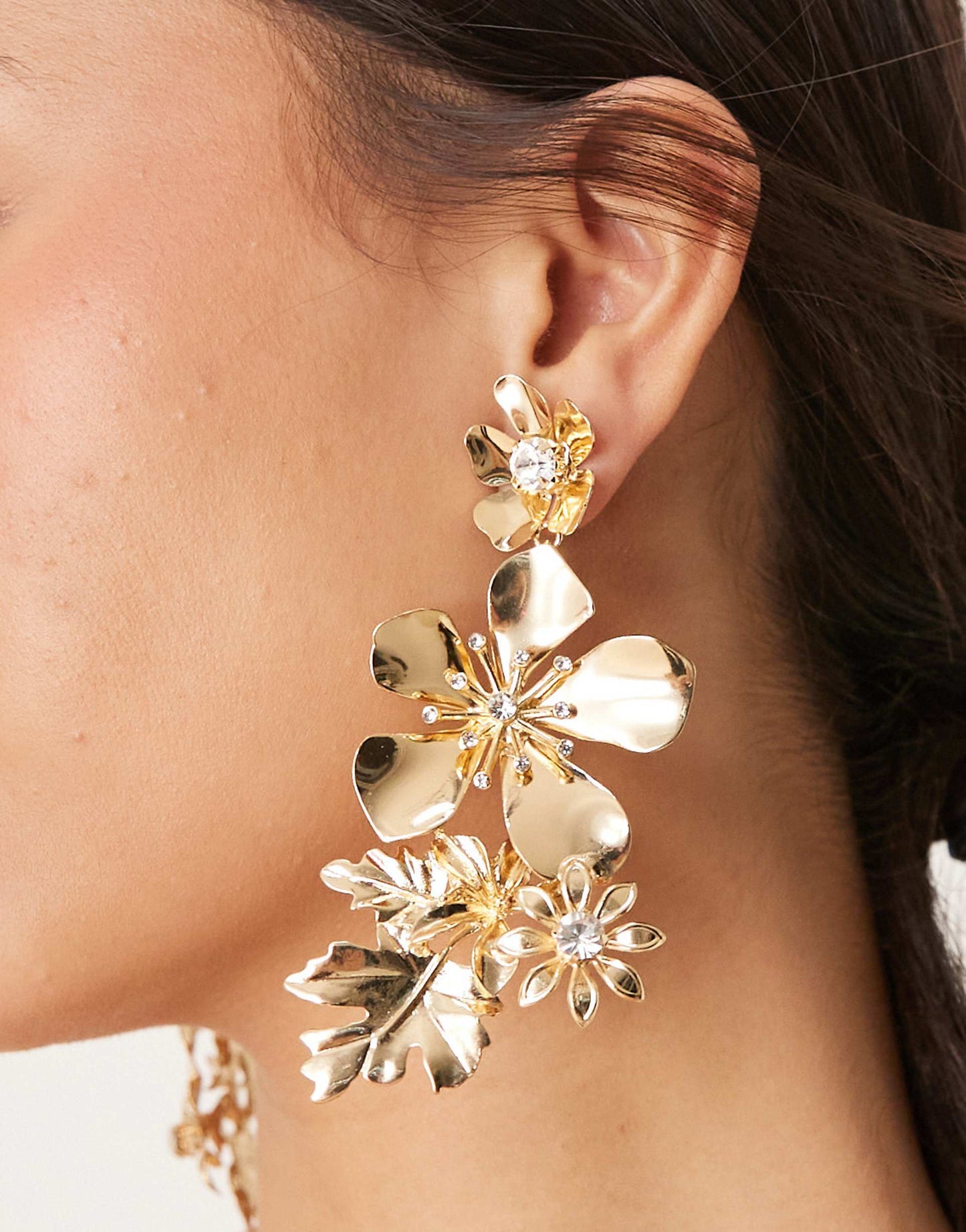 Statement Flower Drop Earrings