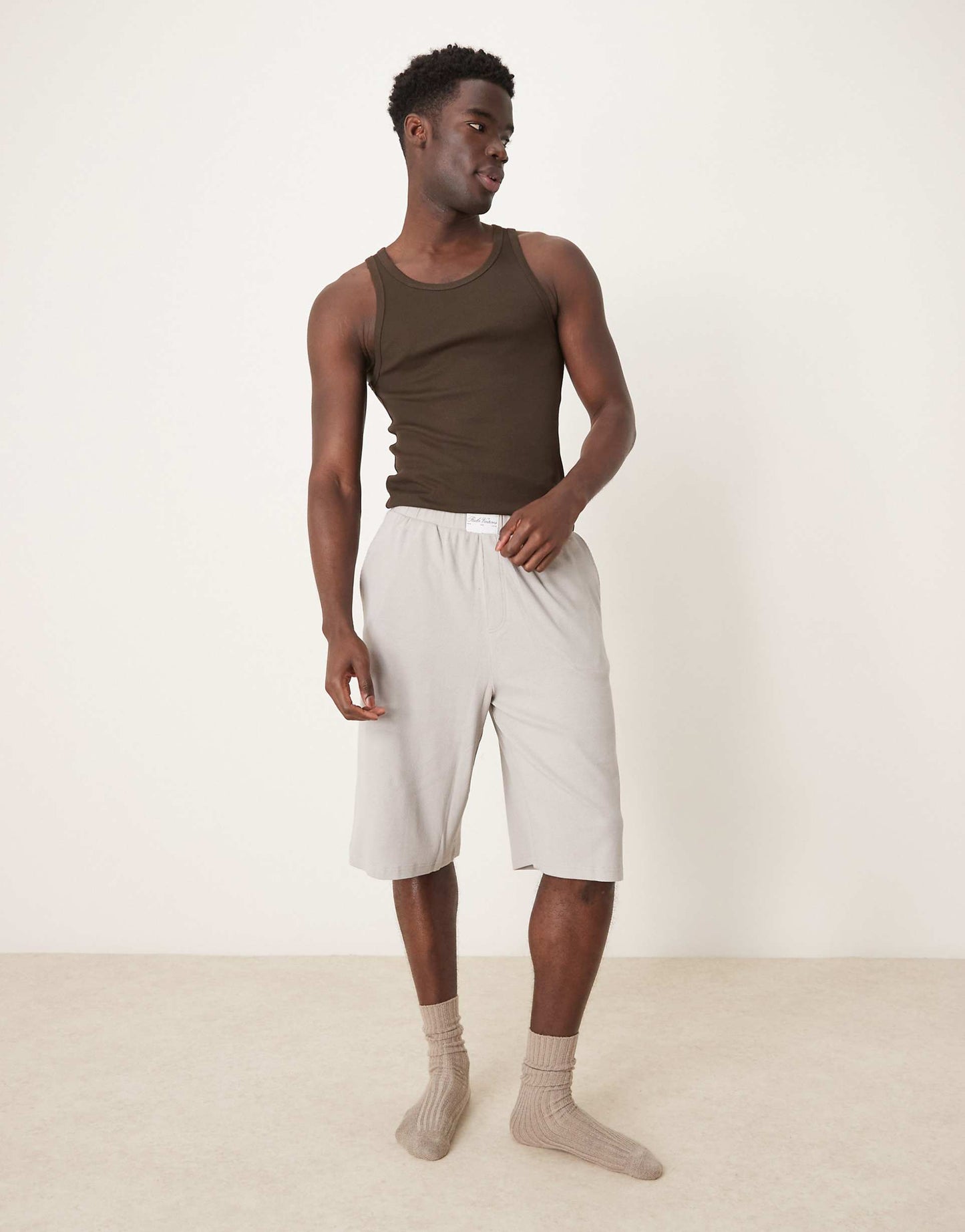 Ribbed Jort With Embroidered Patch