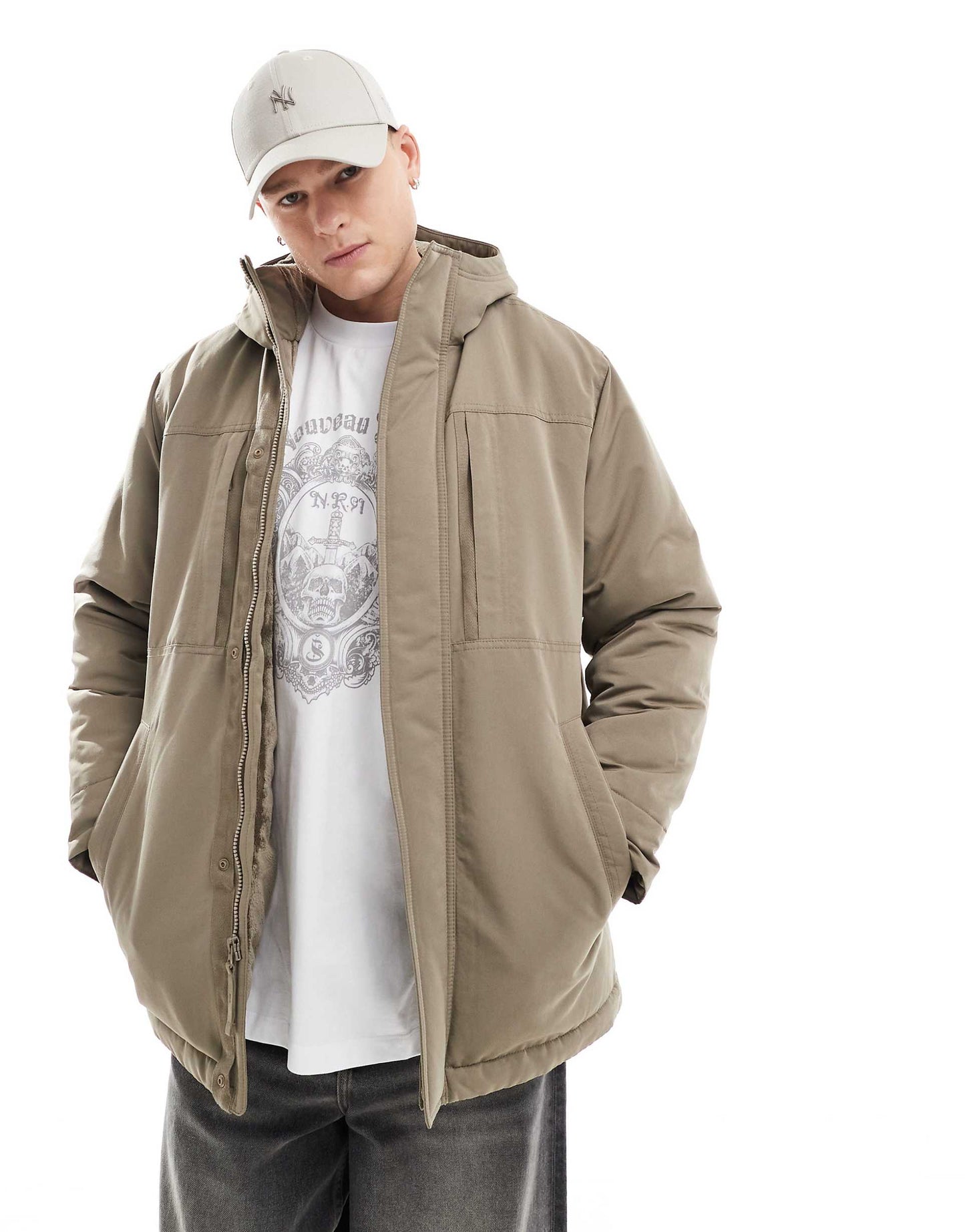 Fleece Padded Heavyweight Parka Jacket