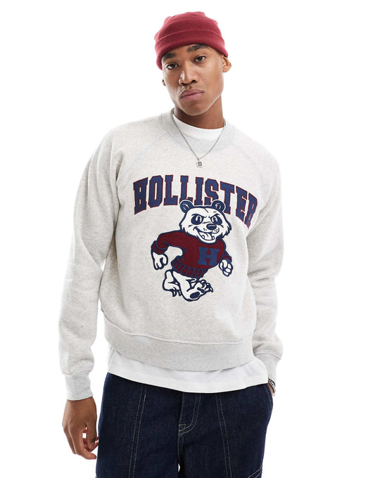 Boxy Cropped Logo Motif Sweat Top