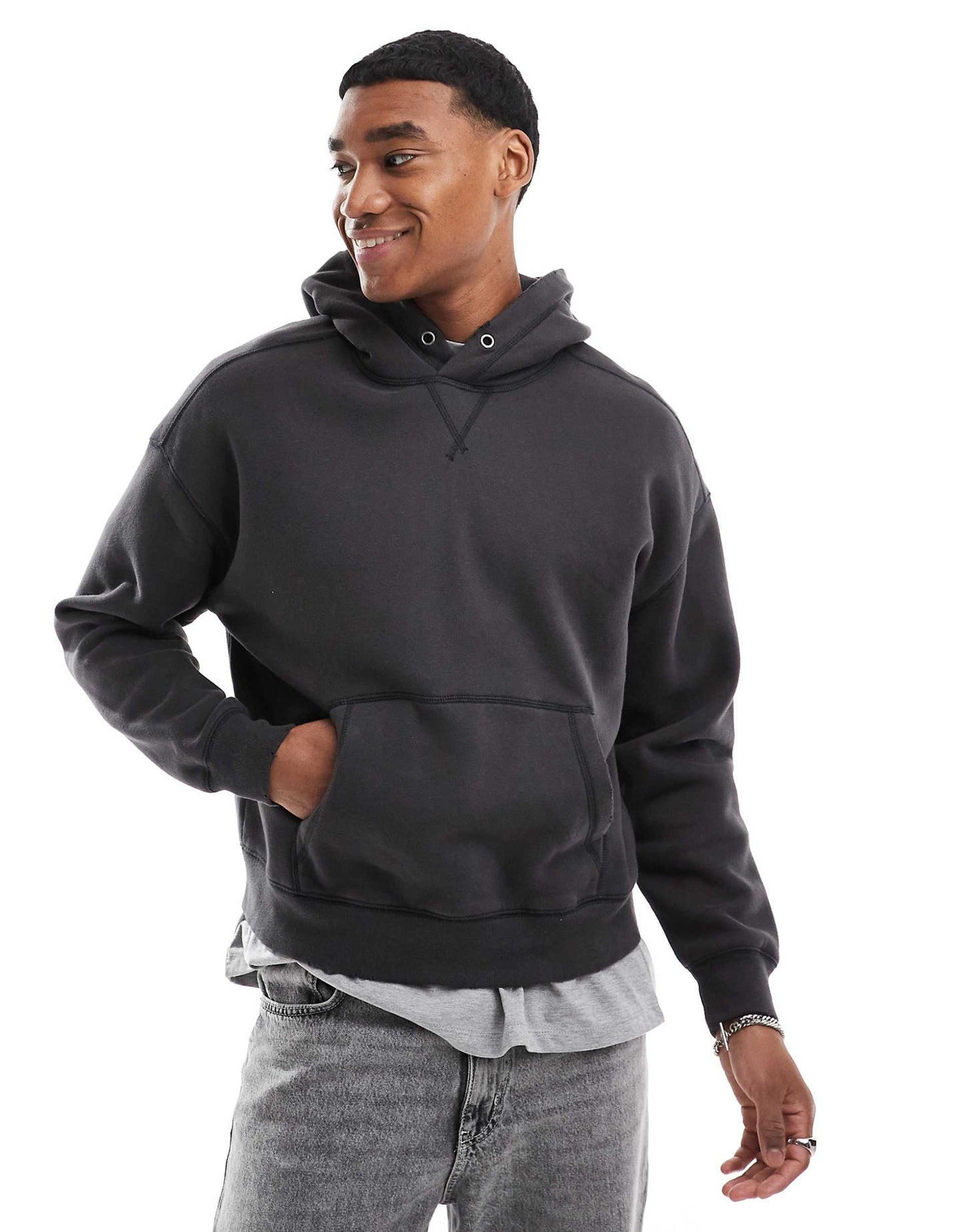 Contrast Stitch Cropped Hoodie