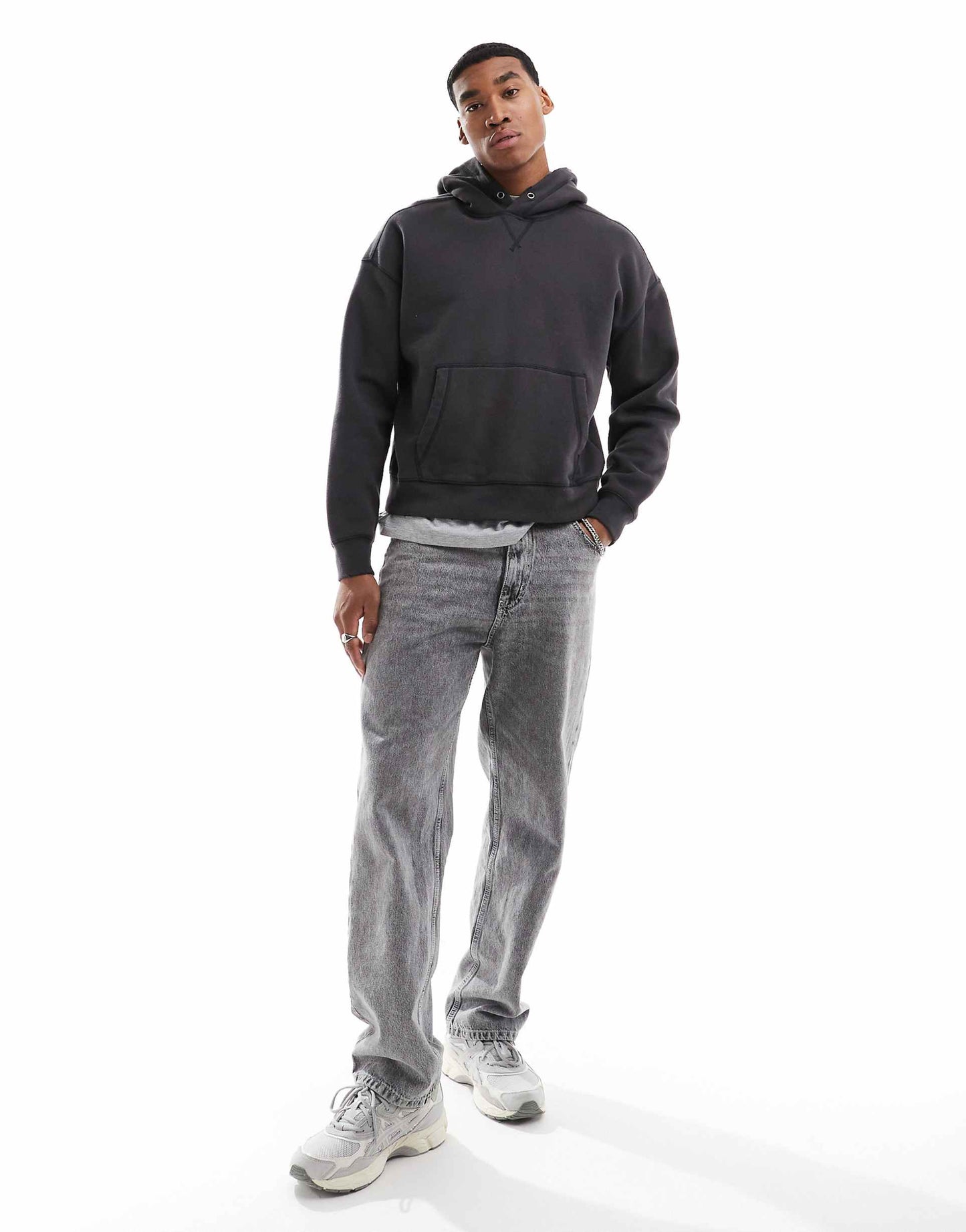Contrast Stitch Cropped Hoodie