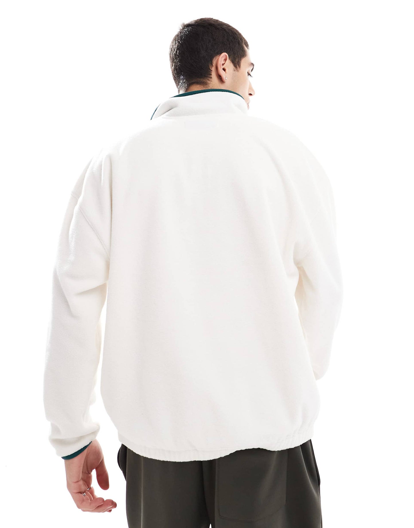 Motif Detail Half Zip Fleece Top