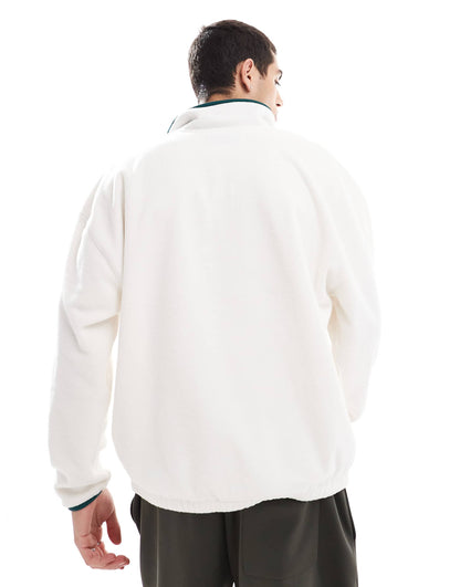 Motif Detail Half Zip Fleece Top
