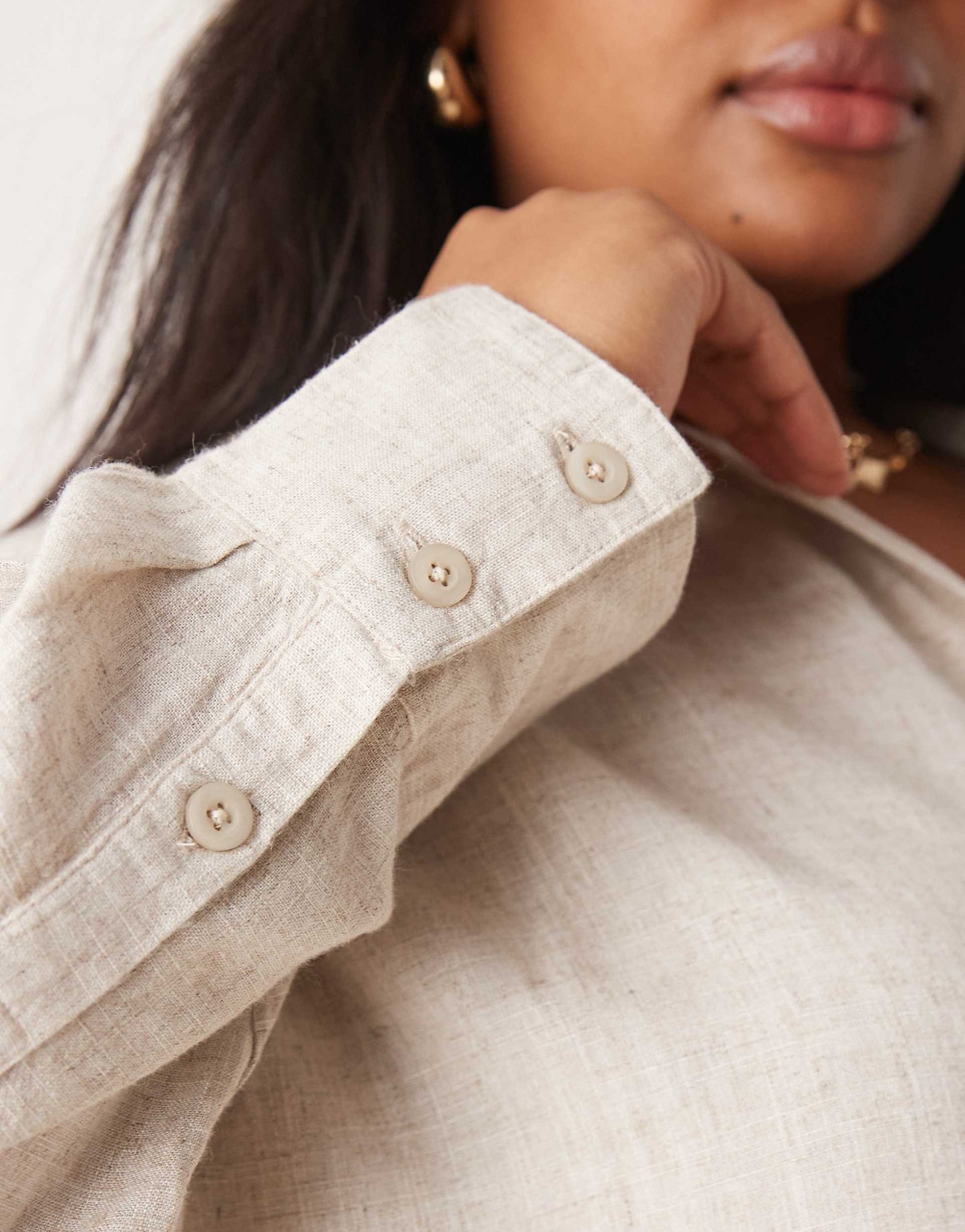 Curve Isabel Mix & Match Linen Blend Oversized Beach Shirt