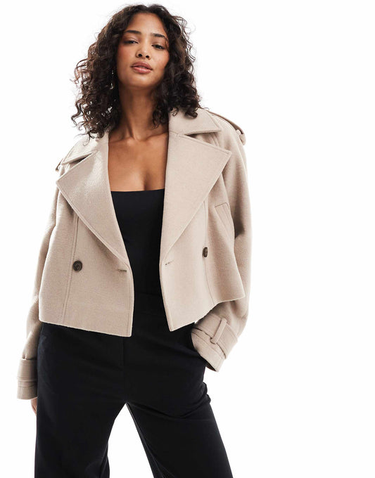 Cropped Formal Trench Coat