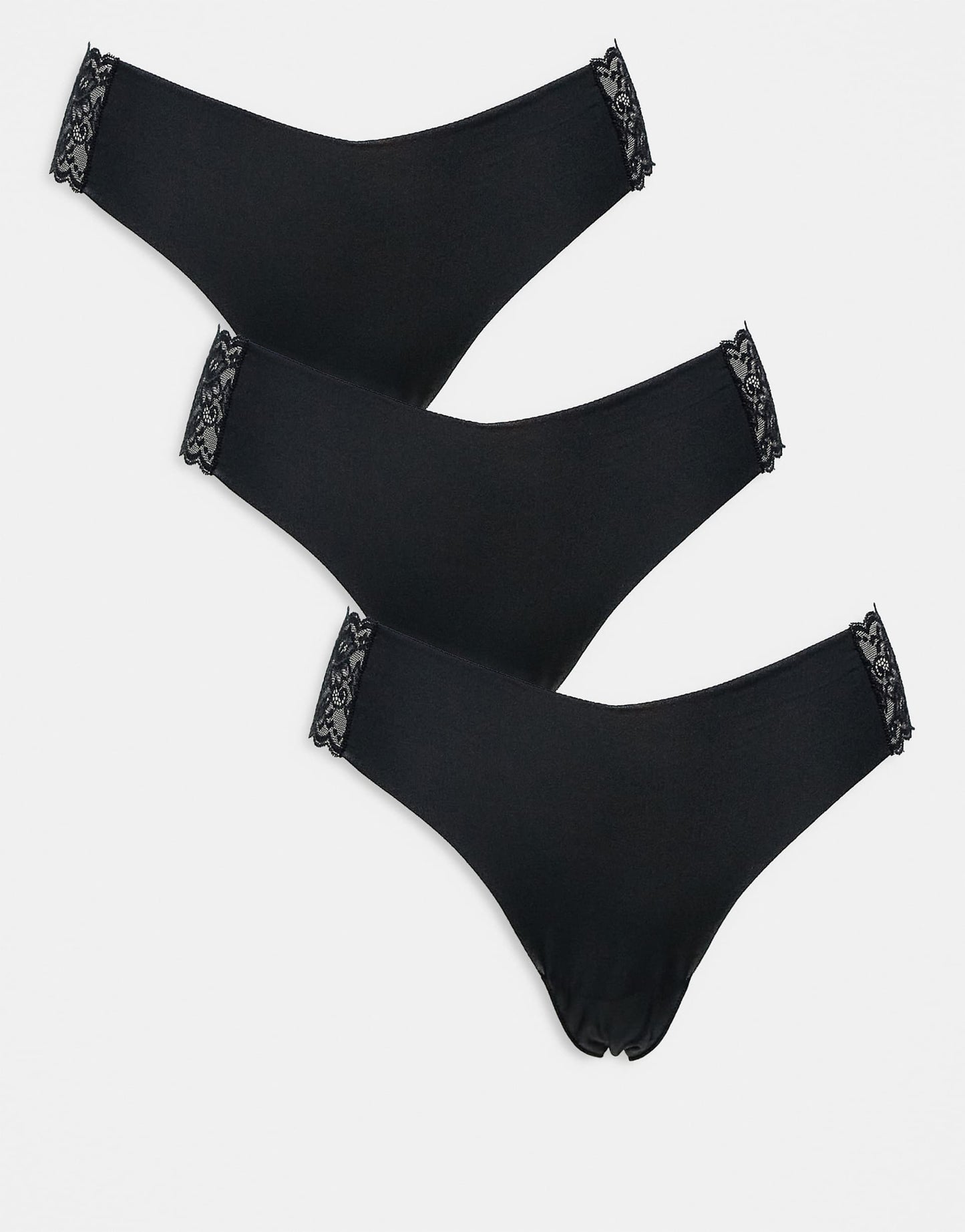 3 Pack No Vpl & Lace Side Thong