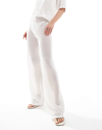 Wide Leg Crochet Beach Trouser Co-Ord