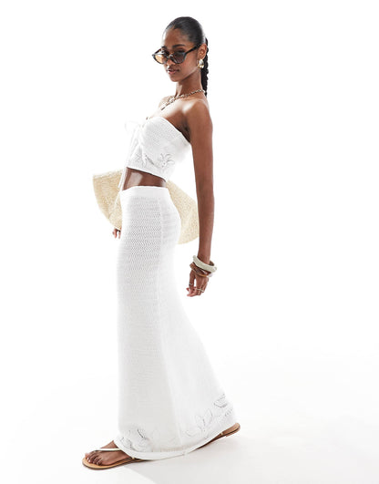 Knitted Maxi Beach Skirt Co-Ord