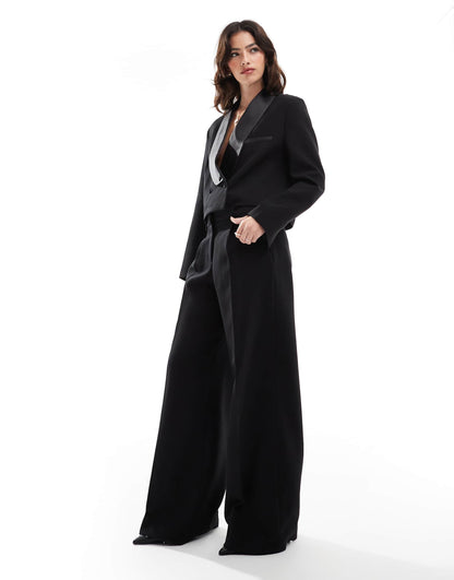 High Waisted Tailored Tux Trousers