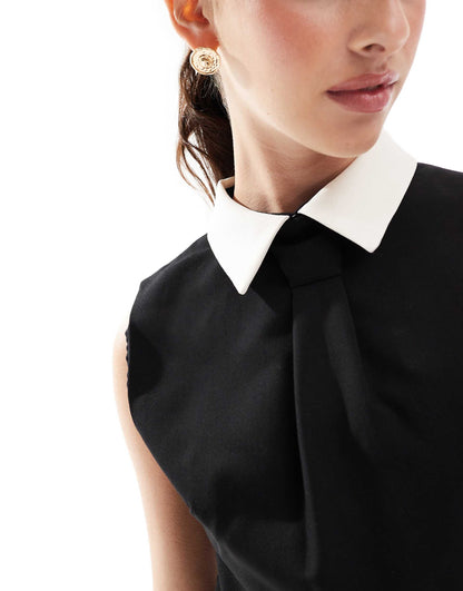 Mini Dress With Contrast Collar