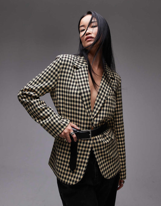 Bold Check Tailored Blazer