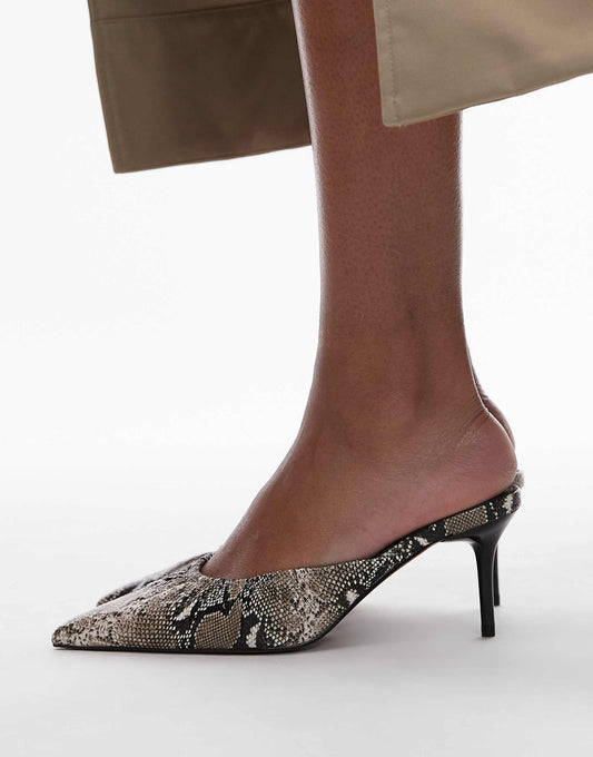Dill Ruched Slip On Mid Heeled Shoes