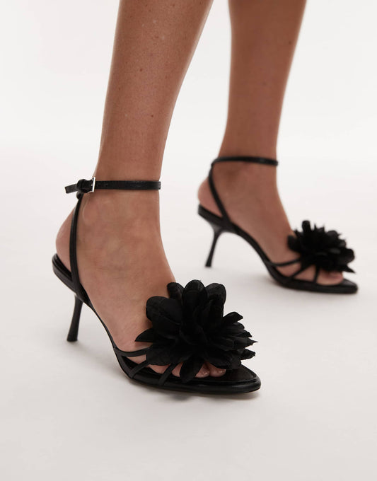 Isla Flower Applique High Heeled Sandals