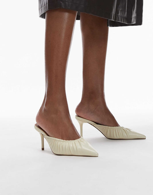 Dill Ruched Slip On Mid Heeled Shoes
