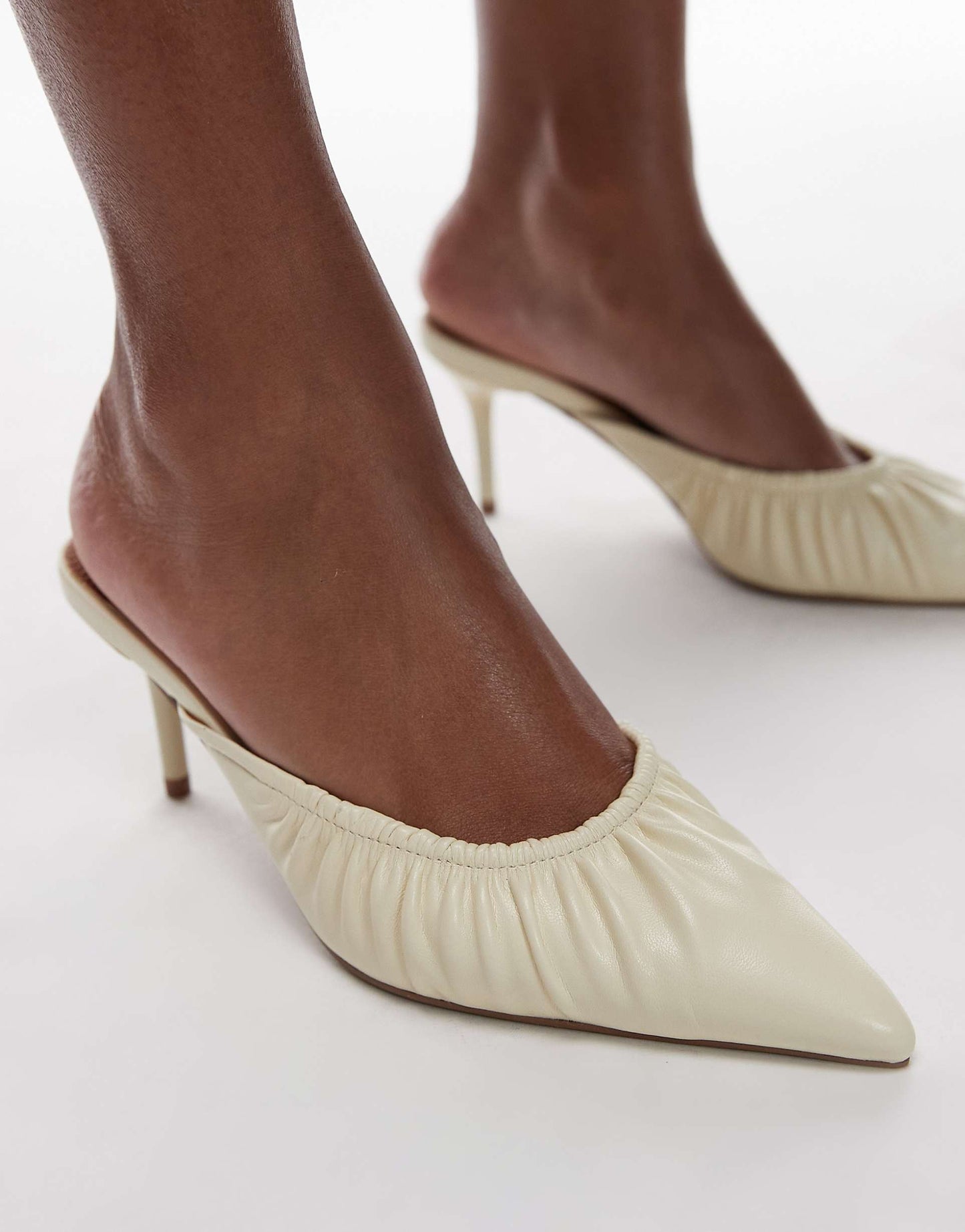 Dill Ruched Slip On Mid Heeled Shoes