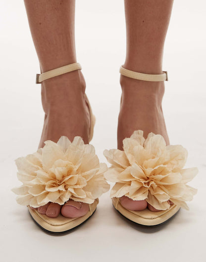 Isla Flower Applique High Heeled Sandals