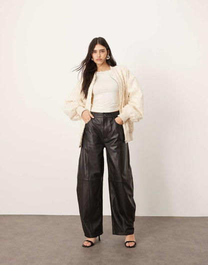 Sydney Leather High Waisted Barrel Trouser