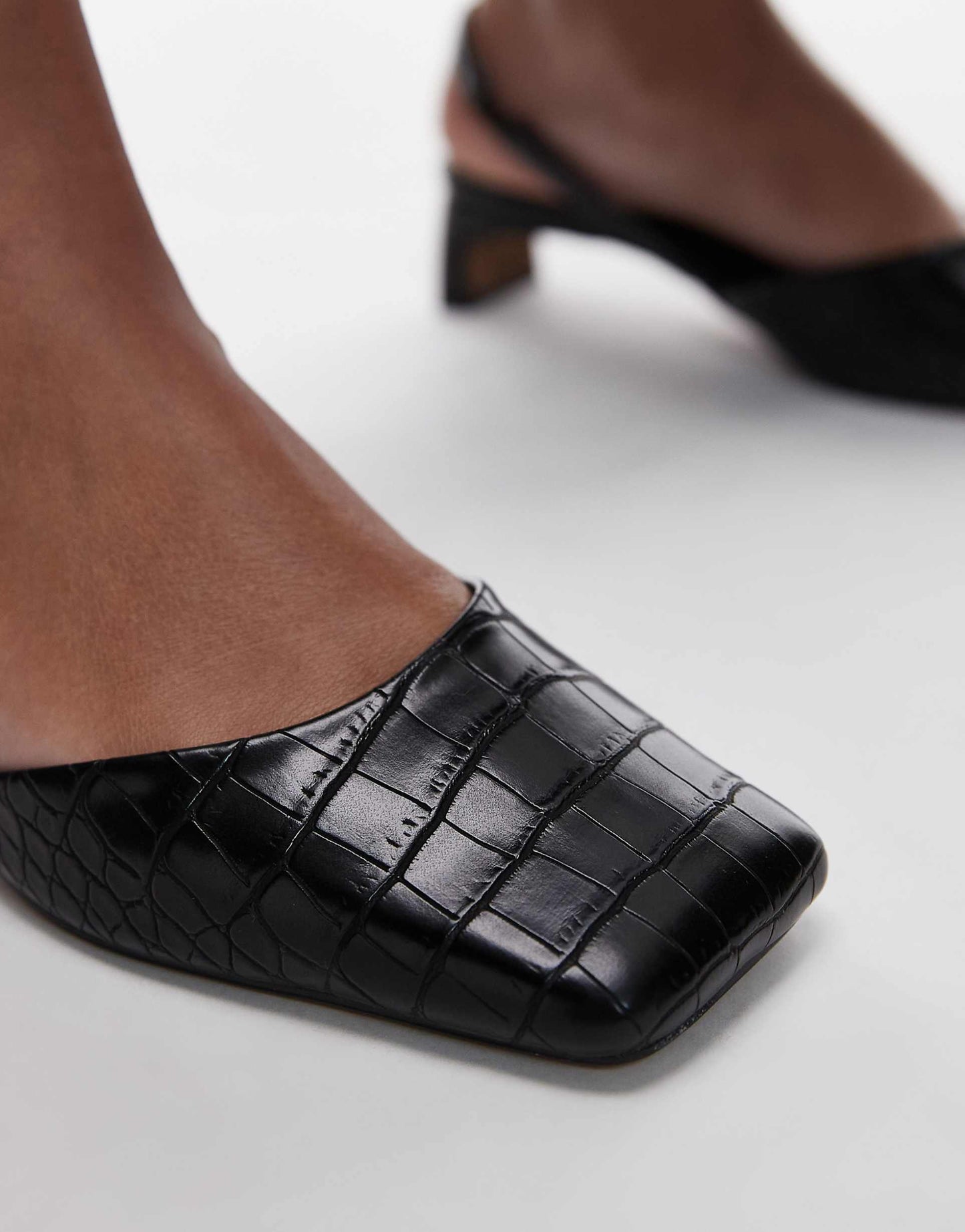 Diana Square Toe Mid Heeled Shoes
