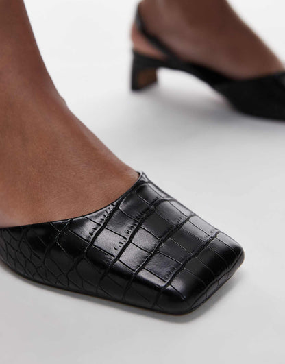 Diana Square Toe Mid Heeled Shoes