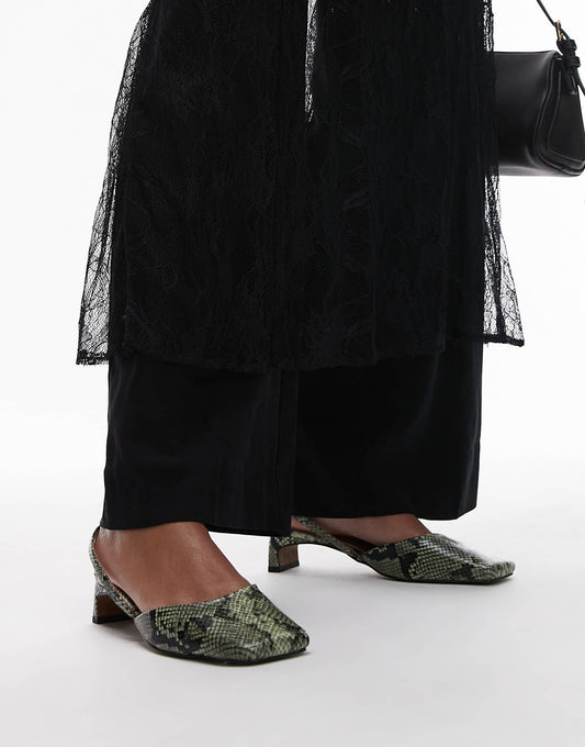 Diana Square Toe Mid Heeled Shoes
