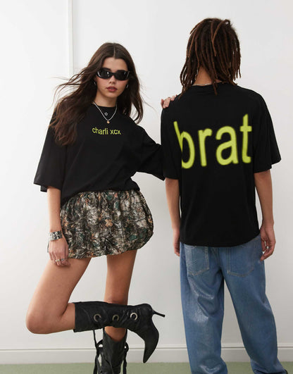 Unisex Official Charli Xcx Brat Boxy Skater Fit T-Shirt