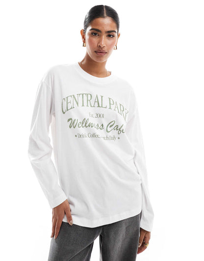 Long Sleeve Oversized Dad Slogan T Shirt