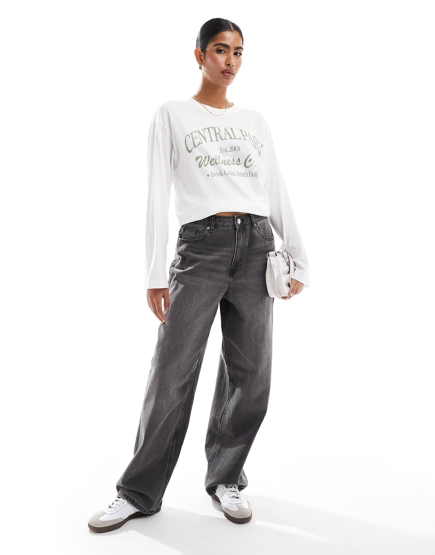 Long Sleeve Oversized Dad Slogan T Shirt
