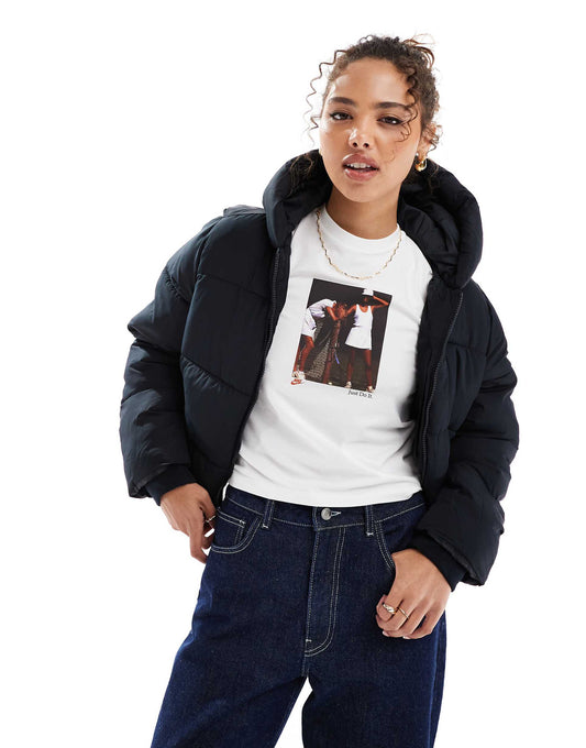 Everyday Padded Cropped Jacket With Hood