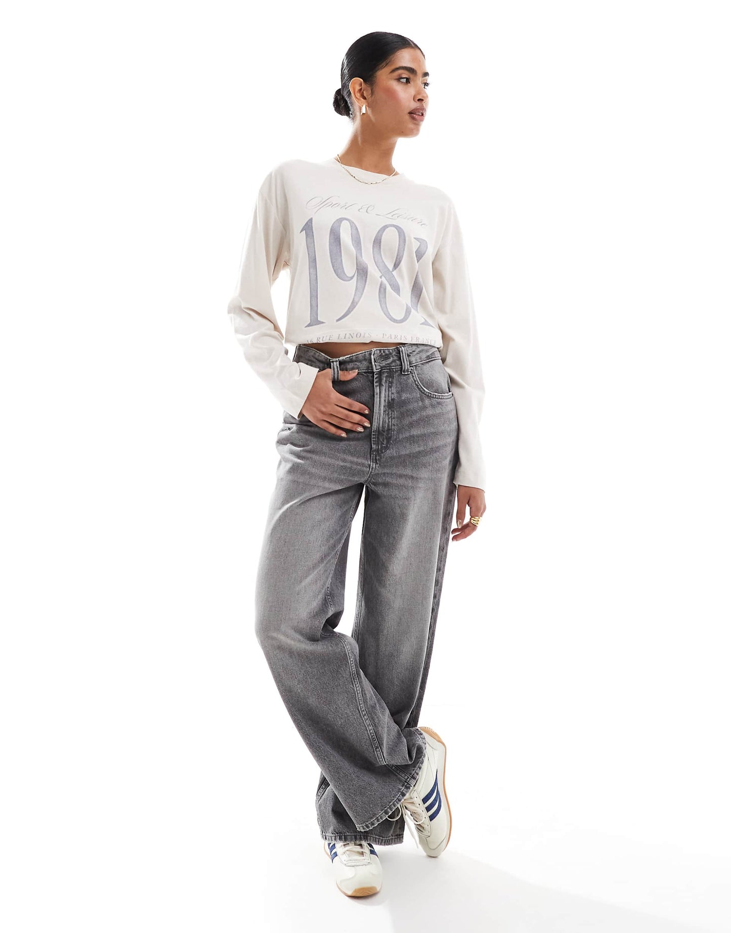 Long Sleeve Oversized Dad Slogan T Shirt