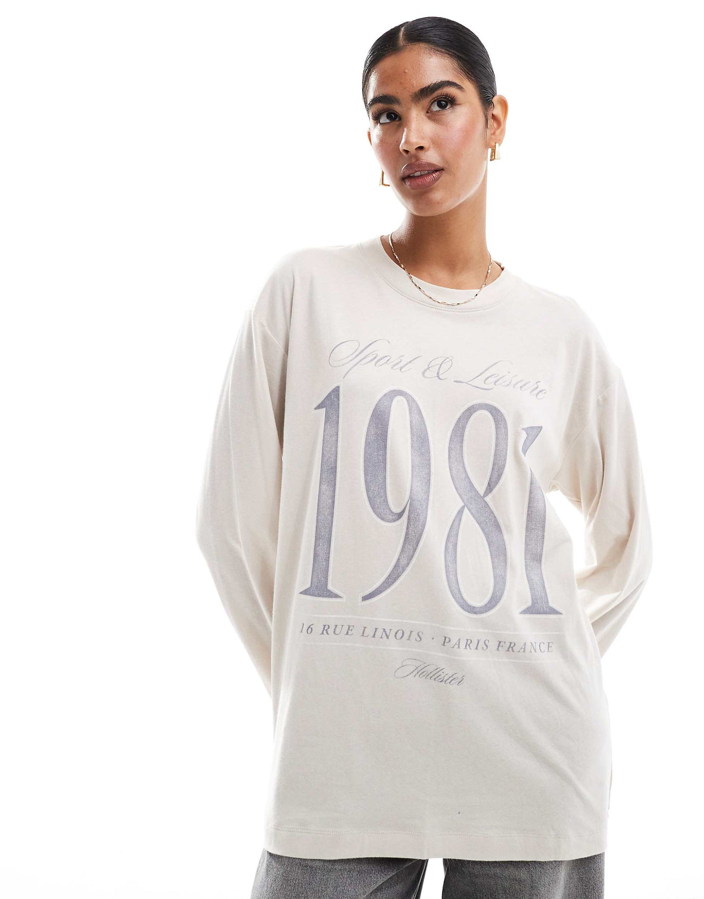 Long Sleeve Oversized Dad Slogan T Shirt