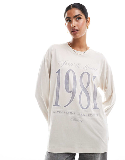 Long Sleeve Oversized Dad Slogan T Shirt