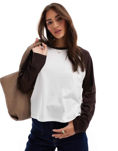 Contrast Relaxed Raglan Top