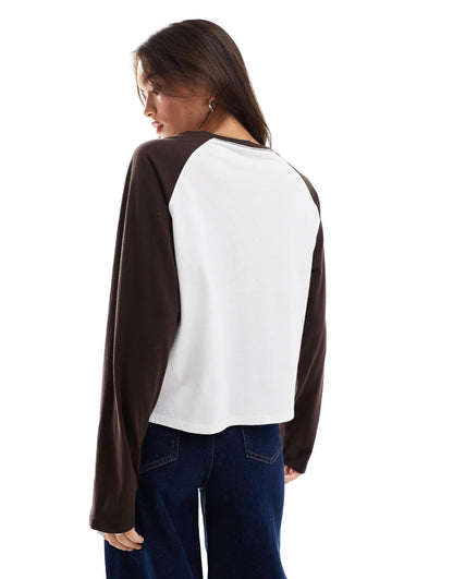 Contrast Relaxed Raglan Top