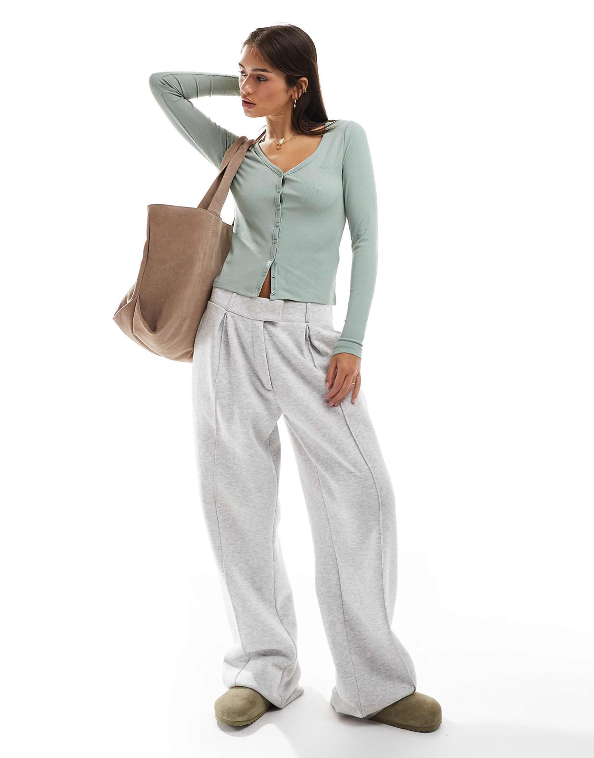 Icon Long Sleeve Button Through Top