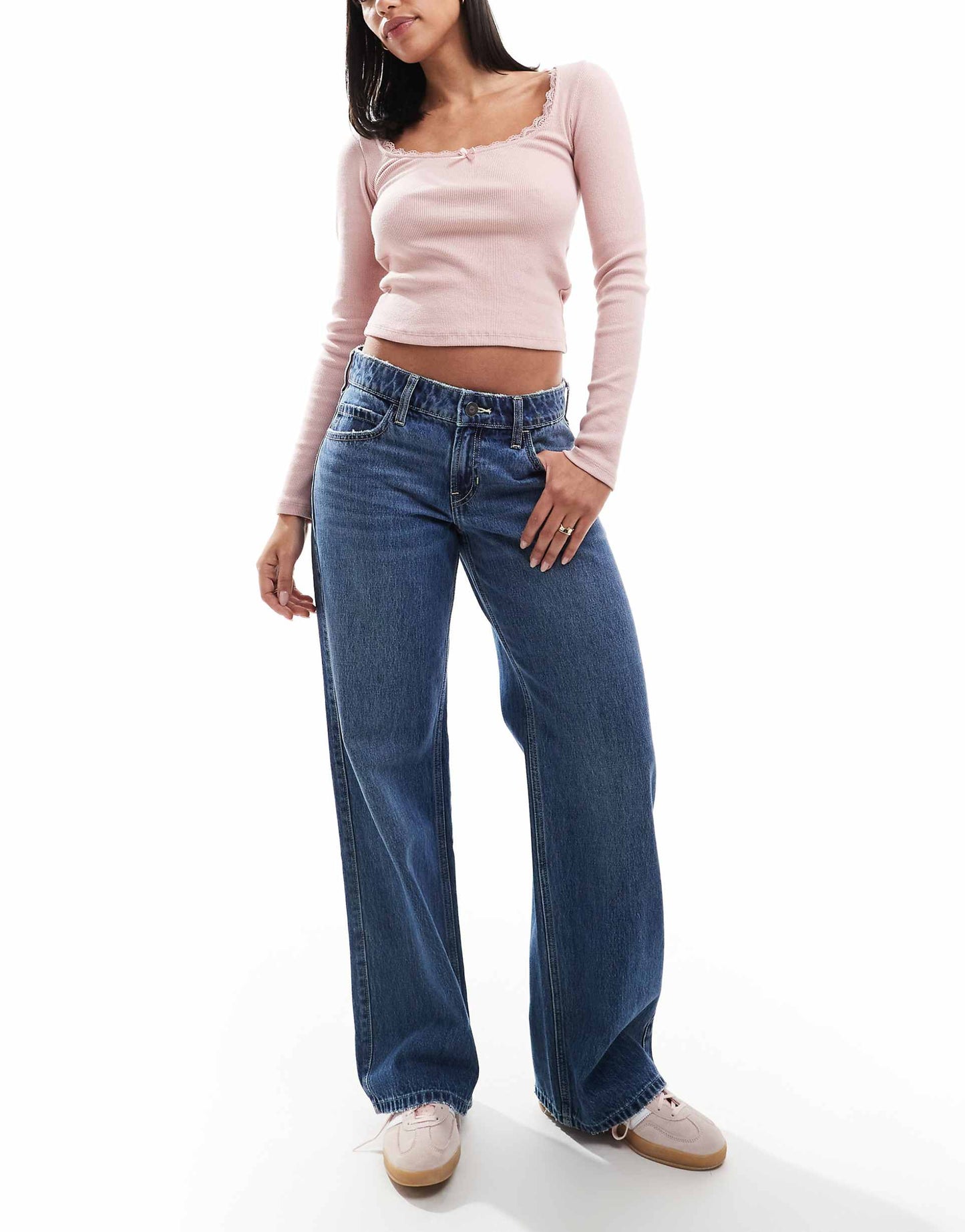 Low Rise Baggy Straight Leg Jean
