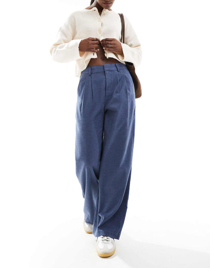 High Waist Tailored Wide Leg Trouser