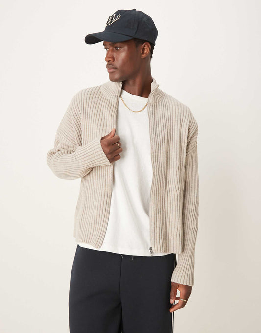 Heavyweight Oversized Boxy Knitted Jacket