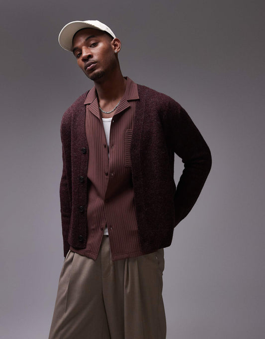 Wool Knitted Cardigan With Button Front