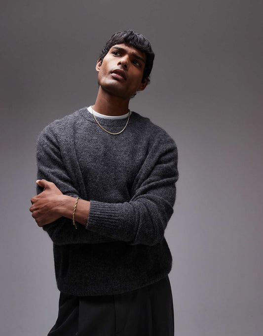 Alpaca Blend Jumper With Crew Neck