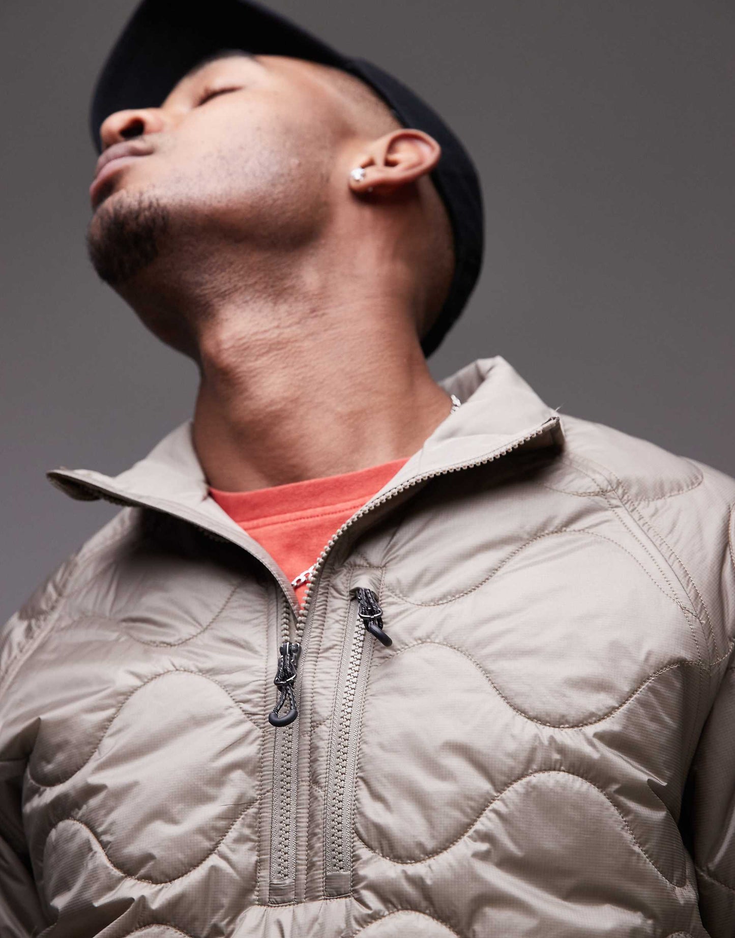 Runner Quilted Padded Jacket With 1/2 Zip Neck And Front Pocket