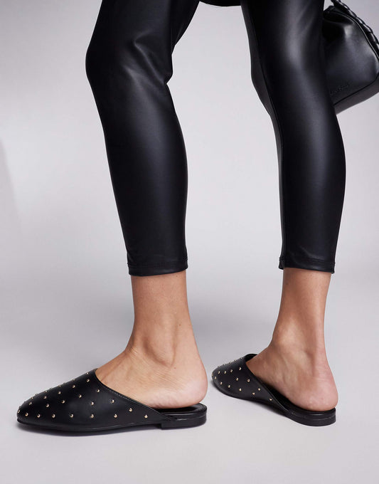 Wide Fit Camille Studded Flat Mules