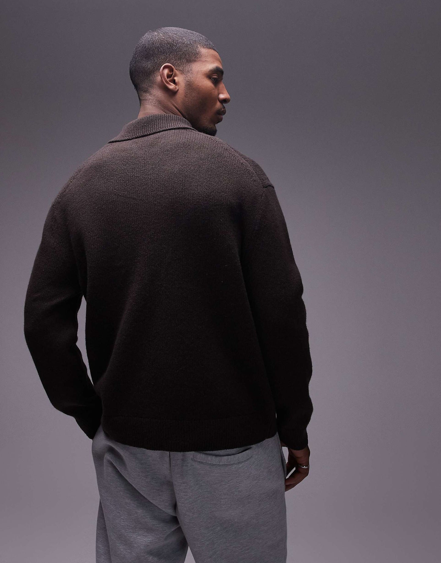 Half Zip Oversized Wool Jumper