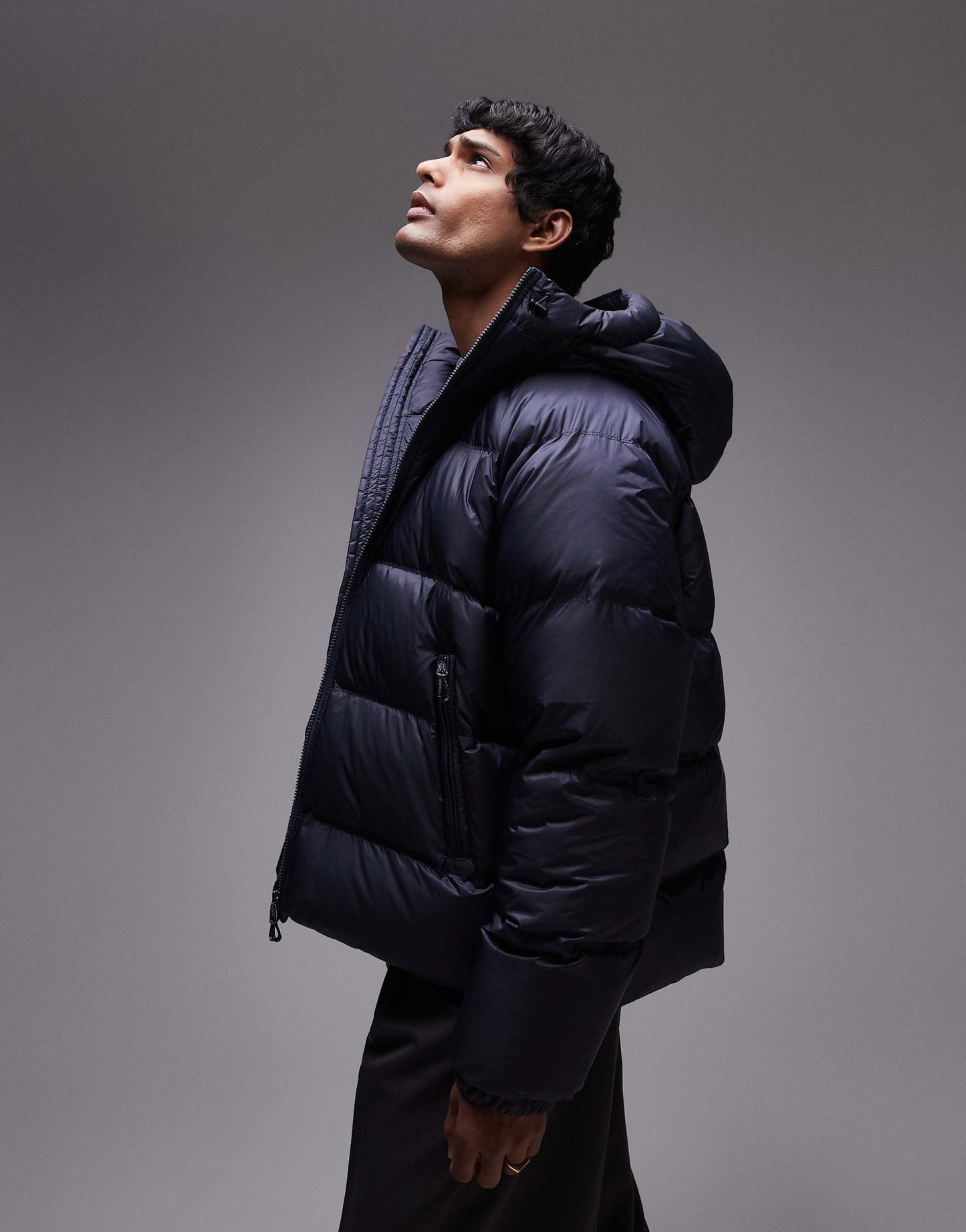 Sporty Down Jacket With Hood